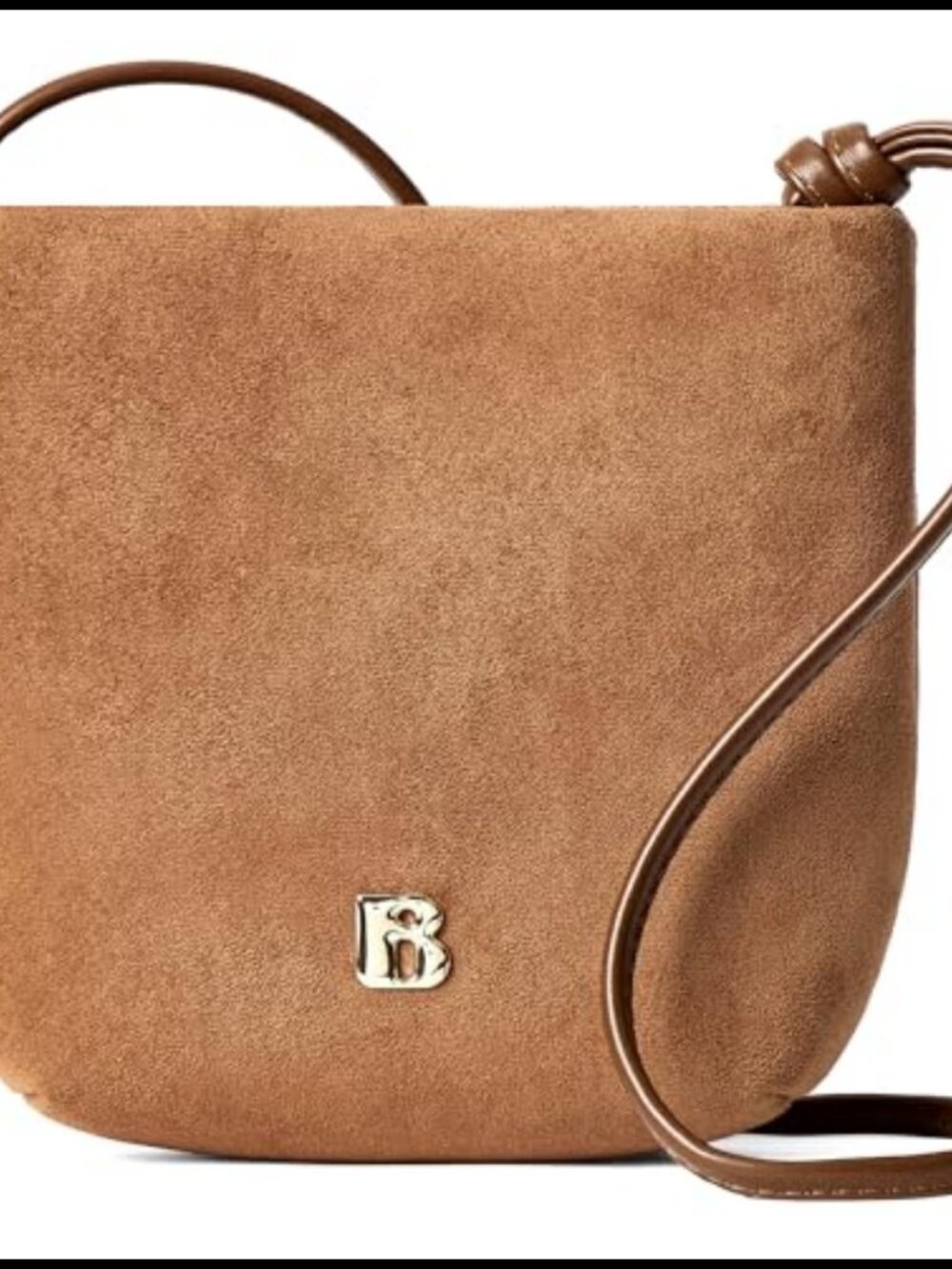Small Faux Suede Crossbody Bag Adjustable Knotted Strap Vegan